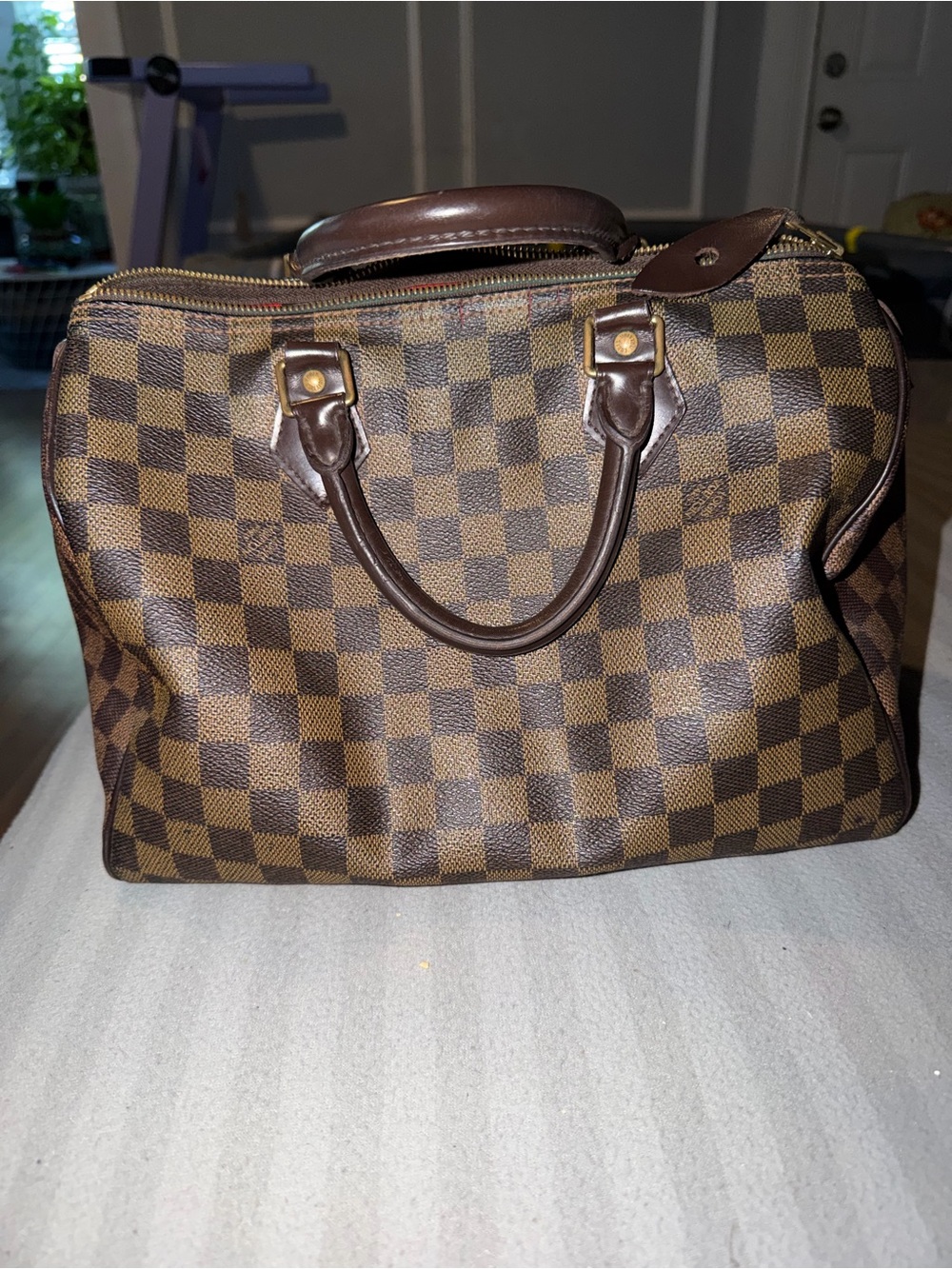 Louis Vuitton Speedy 30 Damier Ebene Brown Canvas Handbag